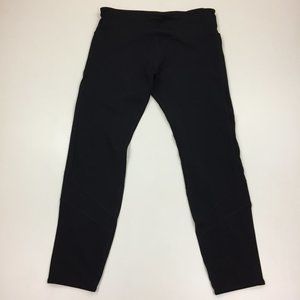 LORNA JANE Drawstring Slit Pocket Perforated Mesh Leg Insert Cropped Leggings